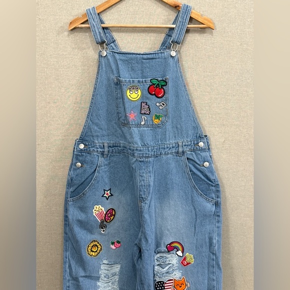 Curtain Call Costume Overalls Patches Adult A2X - Picture 14 of 15
